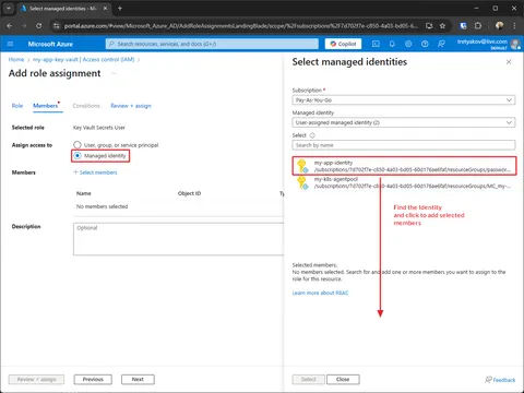 KeyVault add Managed Identity