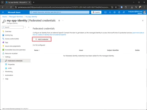 Add Managed Identity