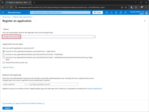 Register App (Service Principal)