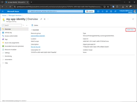 Add Managed Identity